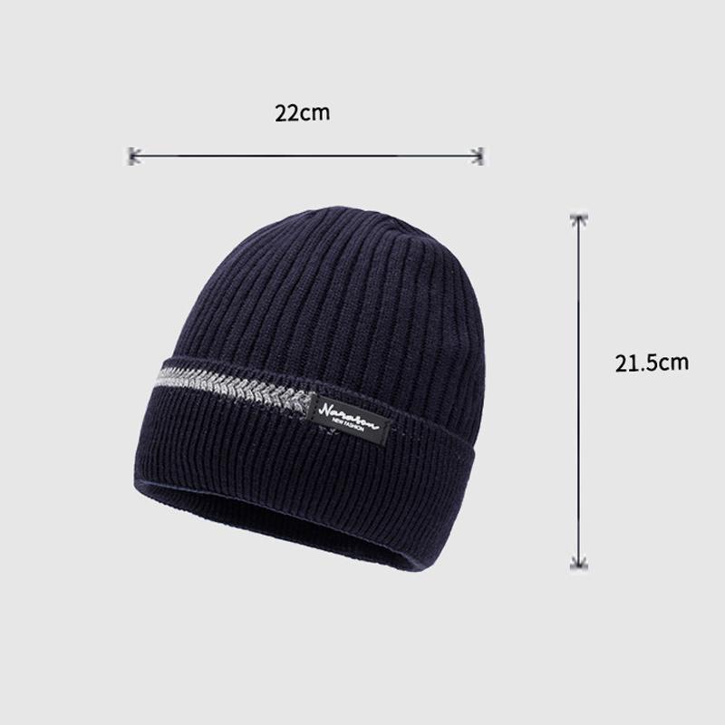 Men's Winter Knitted Hat Velvet Thick Outdoor Riding Ear Protection Coldproof Warm Hat