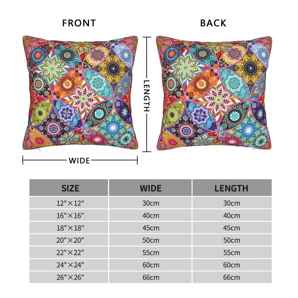 Moroccan Bazaar Pillowcase Polyester Cushion Cover Decorative Morocco Mandala Style Pillow Case Cover Home Zippered 45X45cm