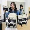 5Pcs  Student Backpack Set The Start of School Season Korean Fashion Junior High School Backpacks Large Capacity Two-piece Bags Set