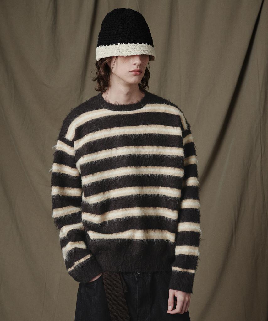 GLW Striped Brushed Knit Brown