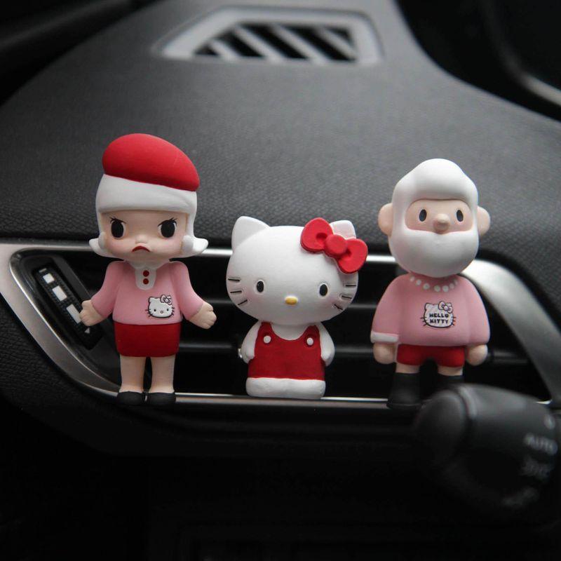 Cute Cartoon Hello Kitty Couple Doll Car Aromatherapy Car Air Conditioner Air Outlet Fragrance Fancy Fragrant Stone