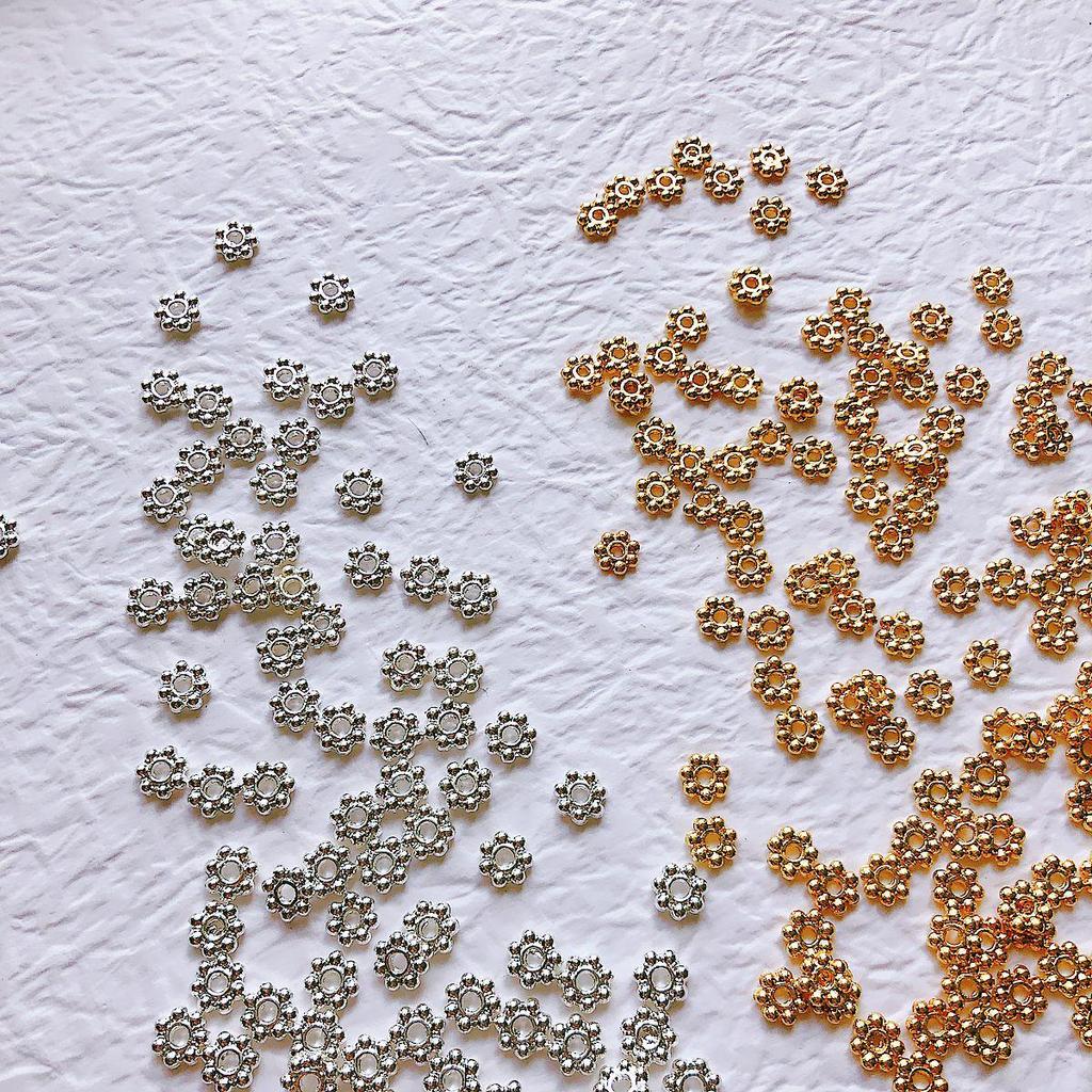 18k Gold Plated Snowflake Spacer Beads for DIY Jewelry Making