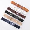 Color Solid Girl Elastic Waist Belt Denim Pants Durable Metal Decoration Closure