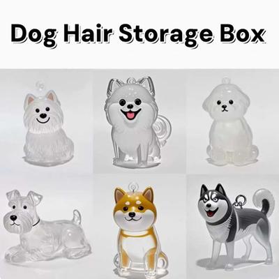 Boîte de rangement pour poils de chien en forme de chien Toilettage des poils Pendentifs pour chiots Porte-clés pour poils d'animaux de compagnie Dessin animé Cadeau Bijou