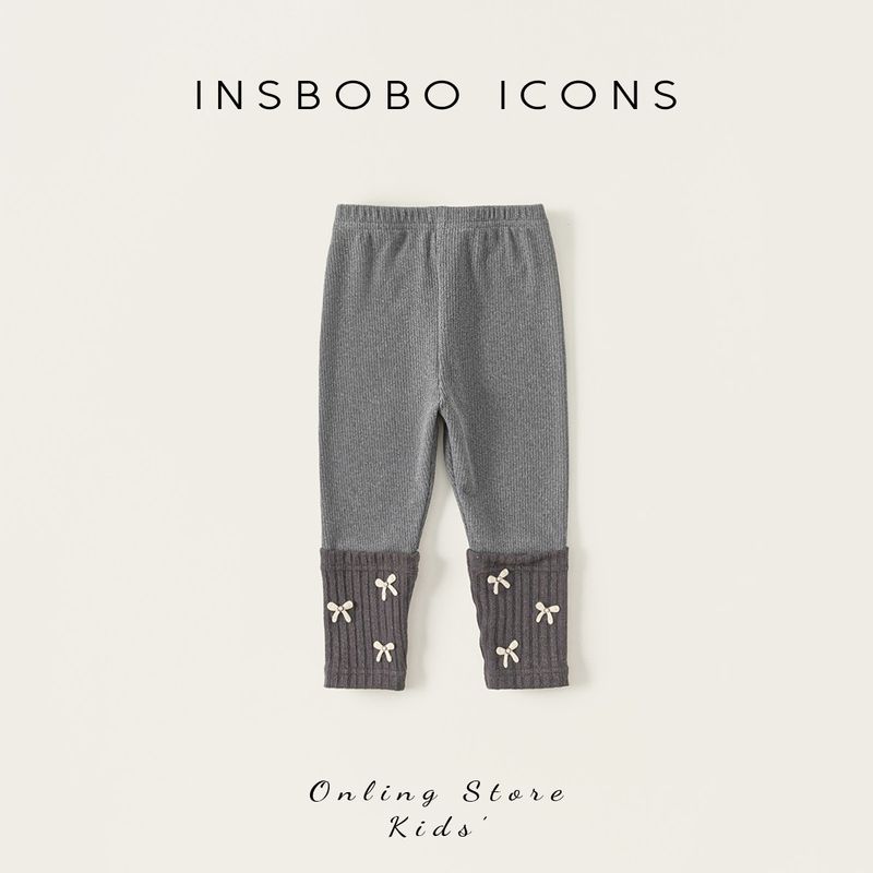 Insbobo Girls  Pants 2026 Spring and Autumn New Stylish Leggings for Girls Trendy Children s Autumn Long Pants Fashion Gray 80