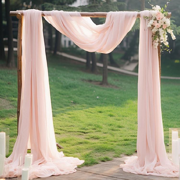Good Quality Crinkle Proof Chiffon Curtain Versatile Sheer Fabric Arch Drape for Celebration Event