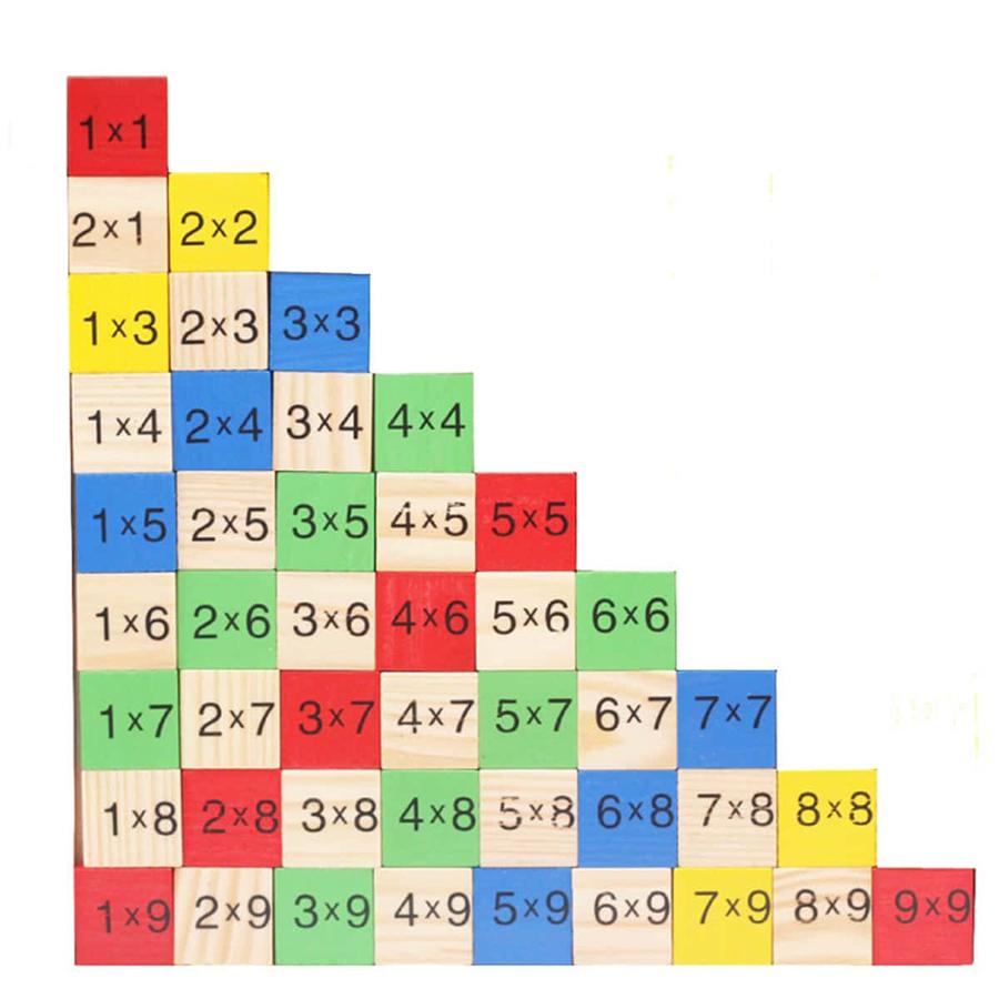 Color Wooden 99 Multiplication Table School Teaching Aids for Mathematics Education Multiplication Calculation Learning Aid Tool