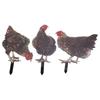 3Pcs Rooster Garden Stake Acrylic Colorful Lifelike Weather Proof Chicken Yard Stake Statue Decorati