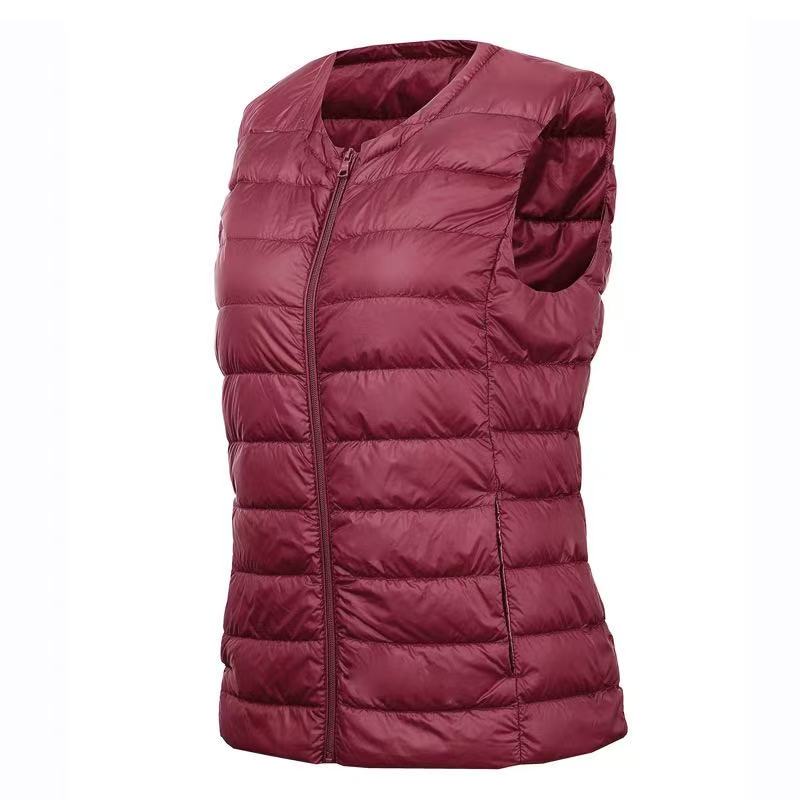 Women'S Winter Waistcoat Duck Ultralight Double-Side Wearing Sleeveless Warm Jacket 7Xl Vest Coat