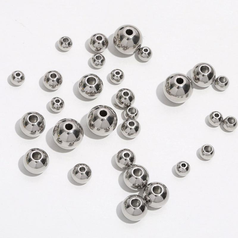 

Stainless Steel Through-Hole Beads for DIY Jewelry Making - Necklaces, Bracelets, String Beads, Loose Beads, Straight-Hole Accessories 2.5mm