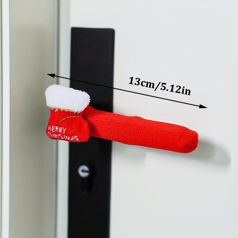 1/4pcs Christmas door handle decorations, Santa Claus door handle gloves,Christmas tree decorations,room covers home accessories