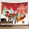 Christmas Santa Claus Workshop Tapestry Wall Hanging Festive Xmas Holiday Party Backdrop Decor for Bedroom Living Room