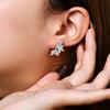 S925 Sterling Silver Leaf Moissanite Stud Earrings – Classic Light Luxury Internet Celebrity Style