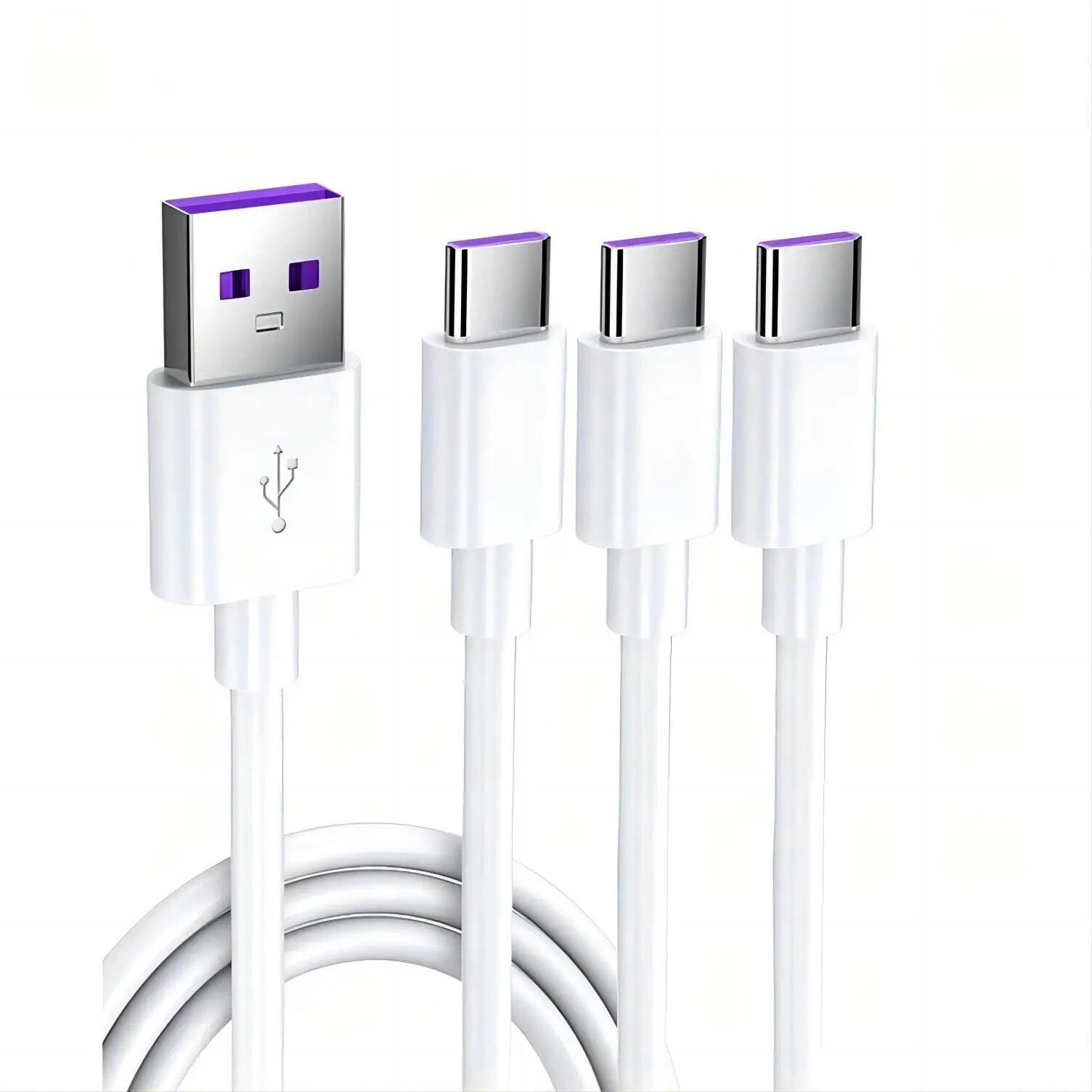 

1M/3FT USB A to Type C Fast Charging Cable for Phone Tablet PC-3 Pack 1m