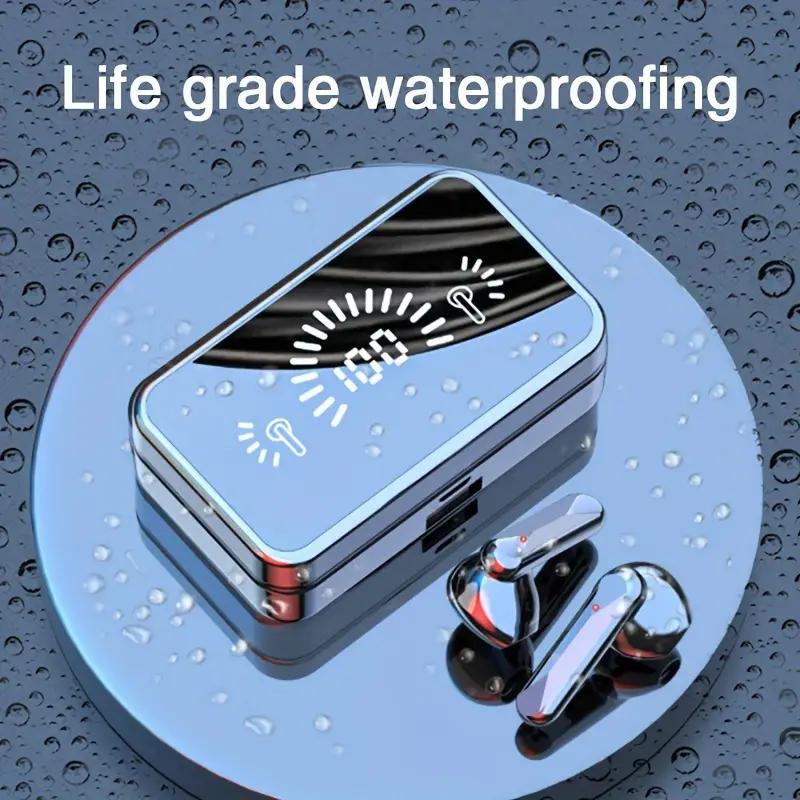 

TWS Bluetooth 5.2 Гарнитура Светодиодный цифровой дисплей Зеркальные наушники Hi-Fi HD Звуковые наушники с зарядным чехлом 2000 мАч
