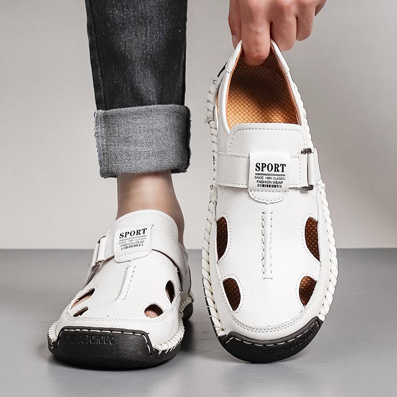 Hot Sale Summer Men's Sandals Outdoor Men's Beach Sandals Handmade Leather Roman Sandals Fashion Men Water Trekking Sandals