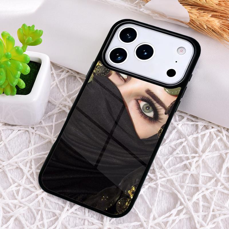 Islamic Hijab Gril Eye Queen Phone Case for iPhone 17 Air 16 15 11 12 14 13 Pro Max Shockproof Cover