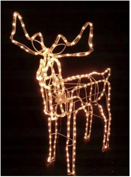 Led Reindeer Christmas Ornament With Moving Head Neon Gift