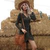 Women's Vintage V-Neck Slim Wrap Knitted Cardigan Dress