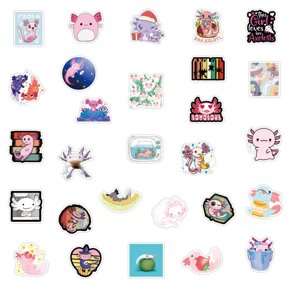 2Style10/50Pcs Axolotl Graffiti Stickers Cartoon Ambystoma Mexicanum Decals Kids Toy DIY Suitcase Scrapbook Phone Laptop Car Stickers random 10pcs
