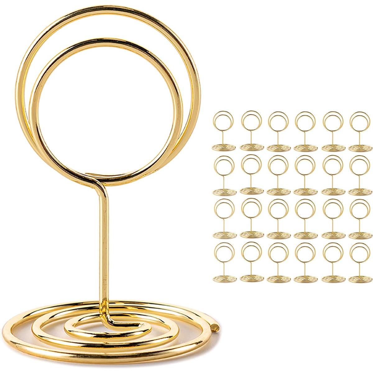 

20Pcs Gold Table Number Holders, Mini Round Place Card Holder, 2 Inch Short Table Number Stands for Wedding Party Graduation 20pcs золотой