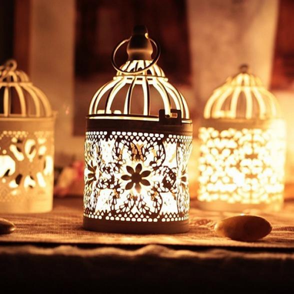 Antique Moroccan Style Lantern Hollow Candle Holder Stand Wedding Romantic Decor