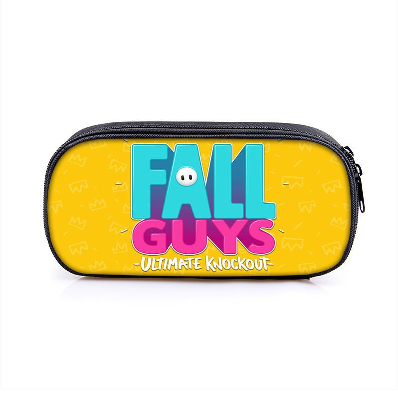 Fall Guys Cartoon Pencil Case For Students With Nylon Material Storage Organizer