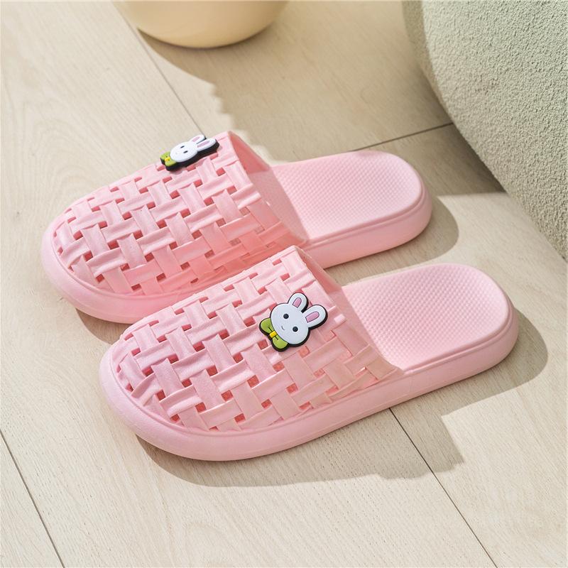 Summer Baotou Cool Slippers Ladies Bathroom Bath Home Indoor and Outdoor Wear Smooth Flat Bottom Beach Hole Shoes Women