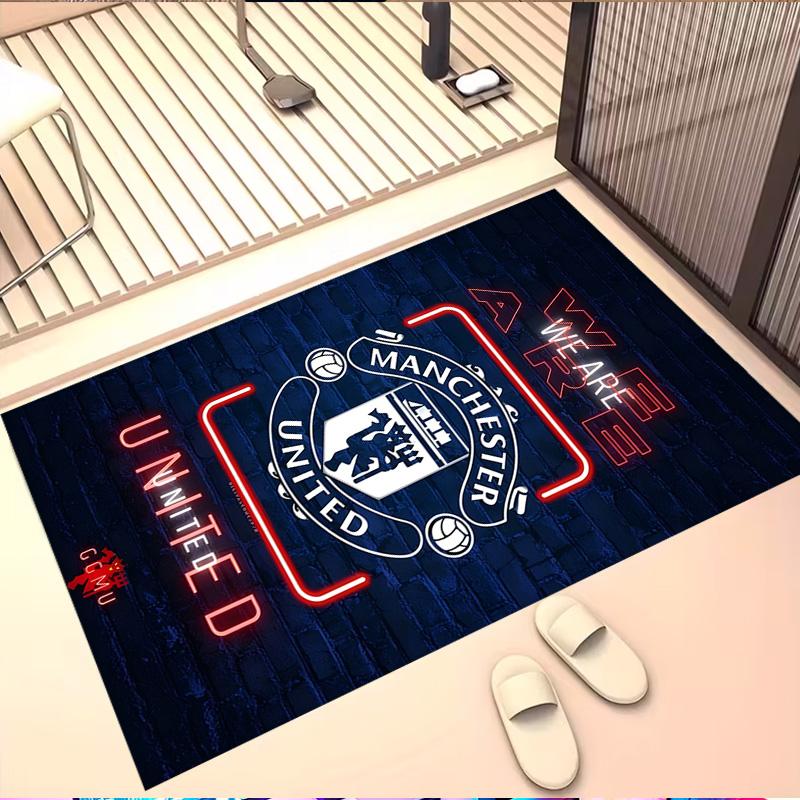 Manchester United F.C Print Rug, Washable Floor Carpet, For Entryway Dorm Laundry Room Office Study, Home Decor Birthday Christmas Gift