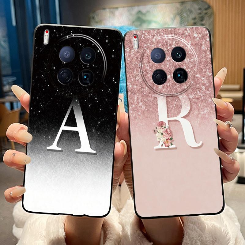 Cover For Tecno Camon 40 Premier 5G Case New Letter With Flower Shiny Starry Sky Soft Silicone Black Back Anti-scratch Cover