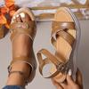 Fashion 2025 Summer Wedges Thick Sole Sandals Women Ankle Buckle Platform Sandles Woman Plus Size 35-43 High Heeled Sandalias Mujer