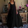Women Casual Maxi Dress Boho Tassels Sleeveless Crew Neck Beach Sundress Summer Flowy Cocktail Party Dress