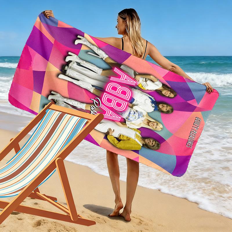 ABBA Iconic Band Legacy Beach Towel Portable for Travel Beach Seaside Quick-drying Swim Towel Swim Fashion Printing Outdoor Picnic Beach Mat