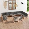 Day and Night - Day and Night Garden Furniture Set 12 Pieces and Cushions Solid Pine Wood