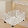 Mesh Hanging File Organizer Rolling Cart with Wheels Mobile Bookshelf Portable