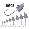 10Pcs 0.5G 1G 1.5G 2G 3G 5G 7G 10G Triangle Head Hooks For Soft Worm Lure Bait Fishing Jigging Head Hook Rigs
