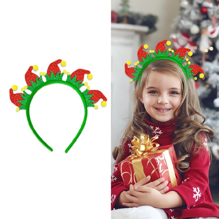Glittering Powder Christmas Headband Festival Props Hairhoop for Family Gathering Holiday Celebration Props Headpiece
