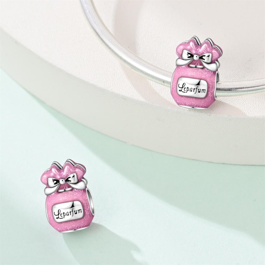 Copper Metal Perfume bottle Cute animal Bead Components Charm Bead Components Compatible With Authentic Original Bracelet High Quality Fine Jewelry
