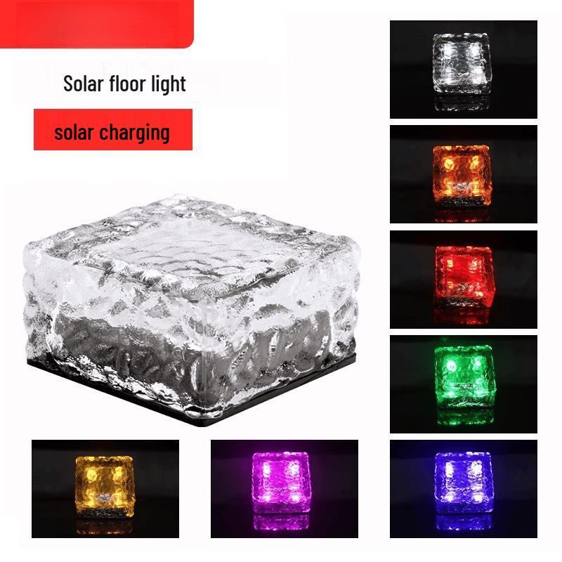 Outdoor Solar Ice Brick Pathway Lights