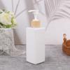 1Pcs Bathroom Dispensers Square Shampoo Shower Gel Body Wash Dispensers Refillable Bamboo Pump Bottles Lotion Containers