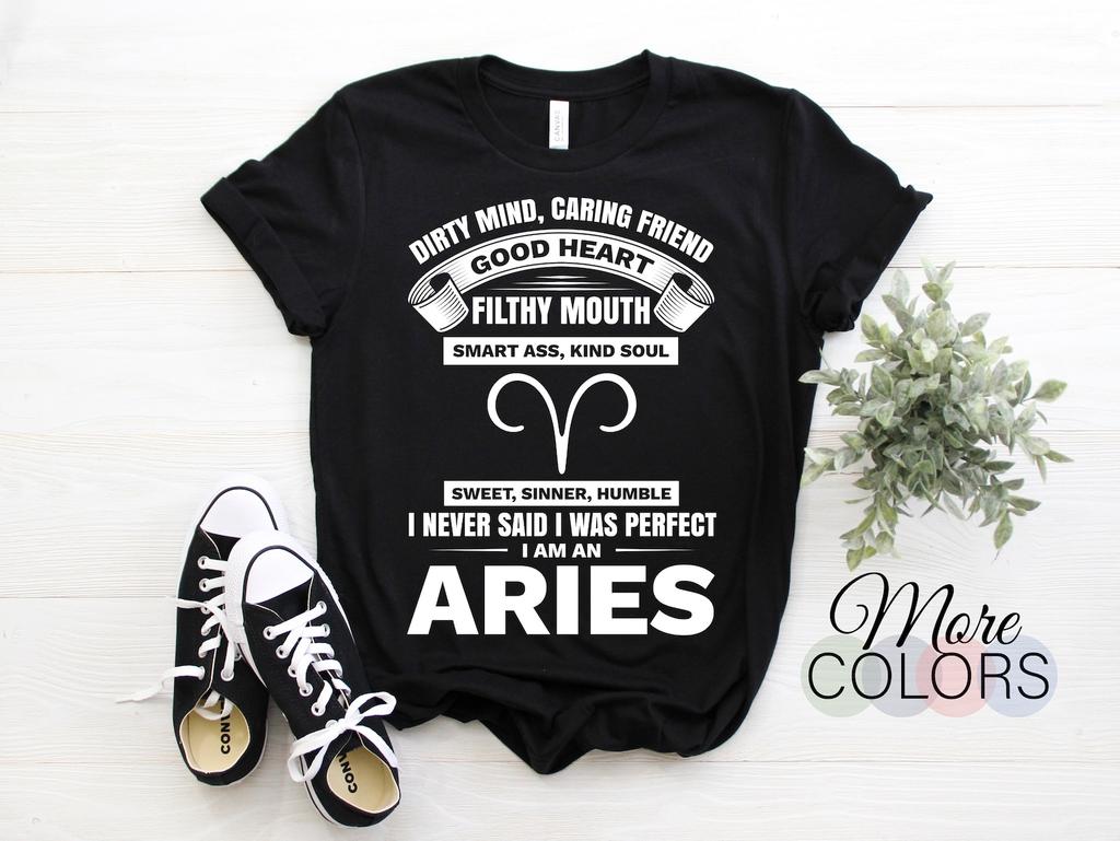 Aries Horoscope Zodiac Astrological Sign Funny T-Shirt, Born on March 21 - April 19 Design Gifts, Aries Birthday Christmas Present Costume,