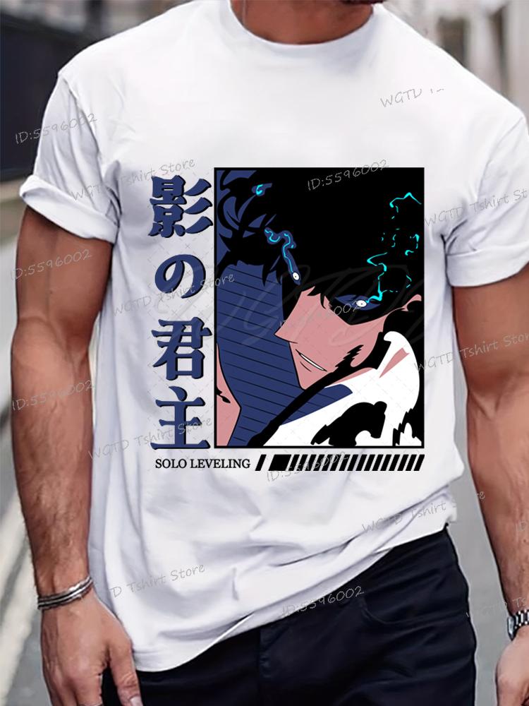 Anime Solo Leveling Tričko Vtipná grafika Sung Jin-Woo Pánské oblečení Krátký rukáv O-výstřih Topy Komiks Solo Leveling Bílá trička