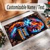 Lion Tiger Theme Crystal Velvet Rug Personalized Custom Name Text Soft Floor Mat Home Decor