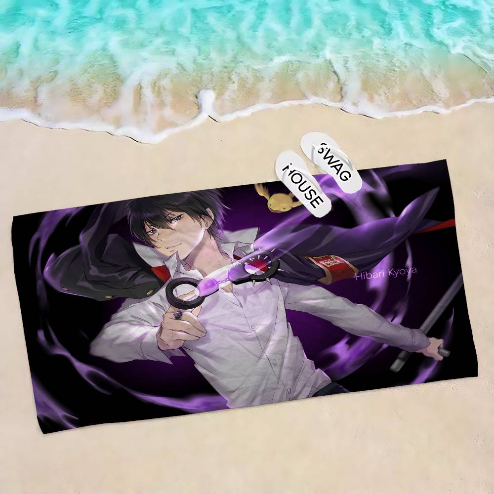 Popular Anime H-Hitman Reborn Beach Towel Colorful Bath Towels For Girl Microfiber Quick Dry Sand Free Beach Spa Gym Pool