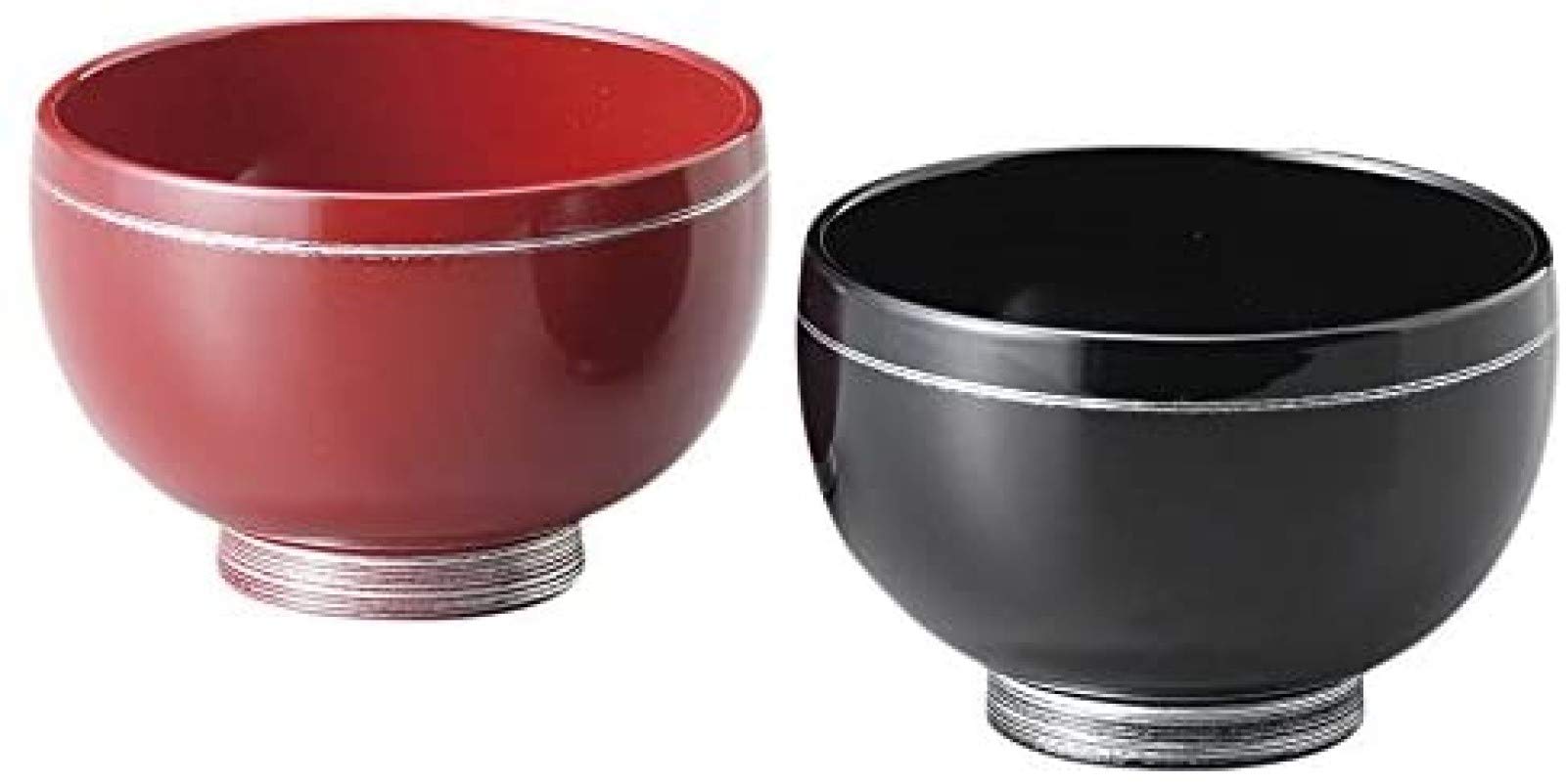 

Echizen pair of soup silver household dishwasher 4571376911284 lacquerware, mari-gata bowls, lines, safe,