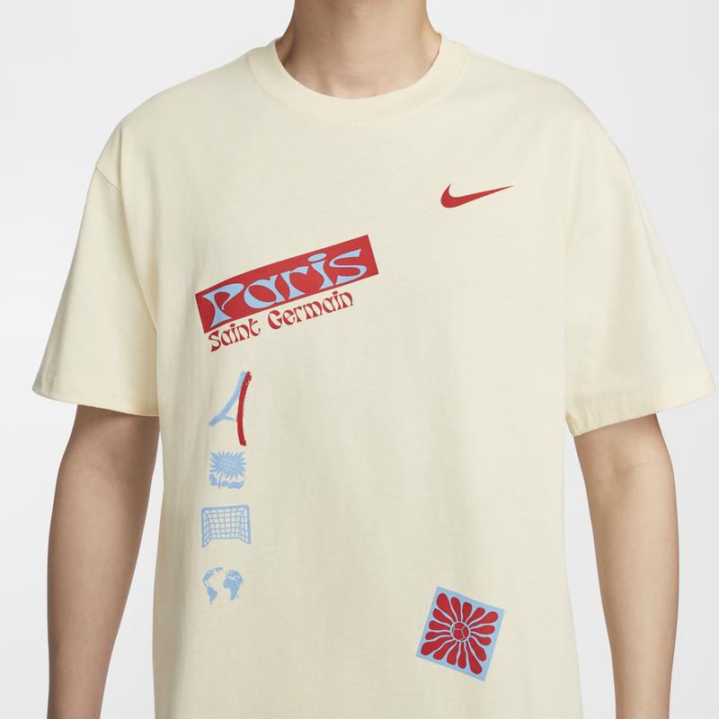Nike Paris Saint Germain Mens Football Crew Neck Short Sleeve T-Shirt Men T-Shirt Coconut FZ8729113