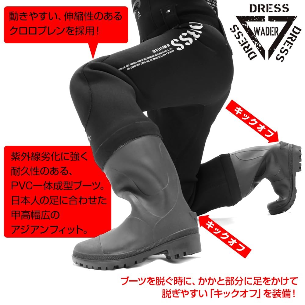 Dress Chloroprene Waders and Size 2XL for Fishing and Surfing Waders, (Radial Sole), Waterproof, Fishing, Wading, Gear,