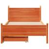 Vidaxl Bed Frame Without Mattress, Waxed Brown, 100X200 Cm, Solid Pine