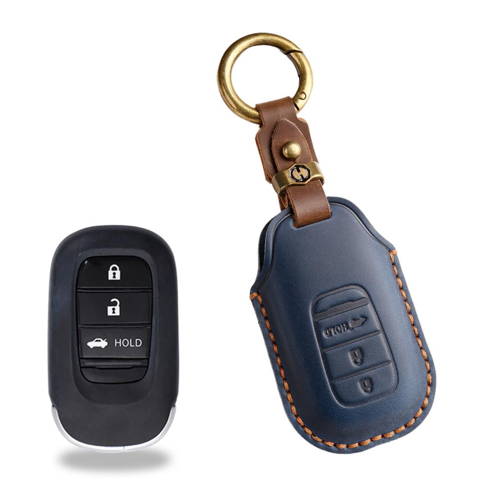 The New Retro Key Cover Is Suitable for The New Honda Accord Civic Handmade Leather Car Keychain.