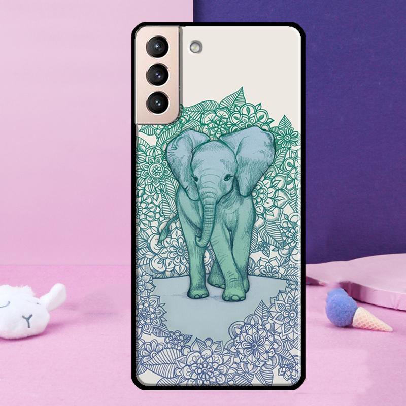 Cute Elephant Phone Case For Samsung Galaxy S25 Ultra S24 Ultra S9 S10 S20 S21 S22 Plus S23 S24 FE Cover